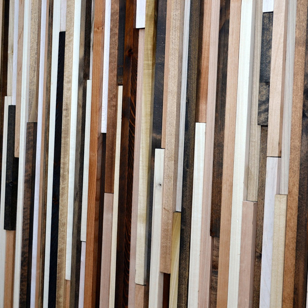 Wood Wall Art - 3D Art - Sculpture King Headboard - 36 x 78 - Modern Textures