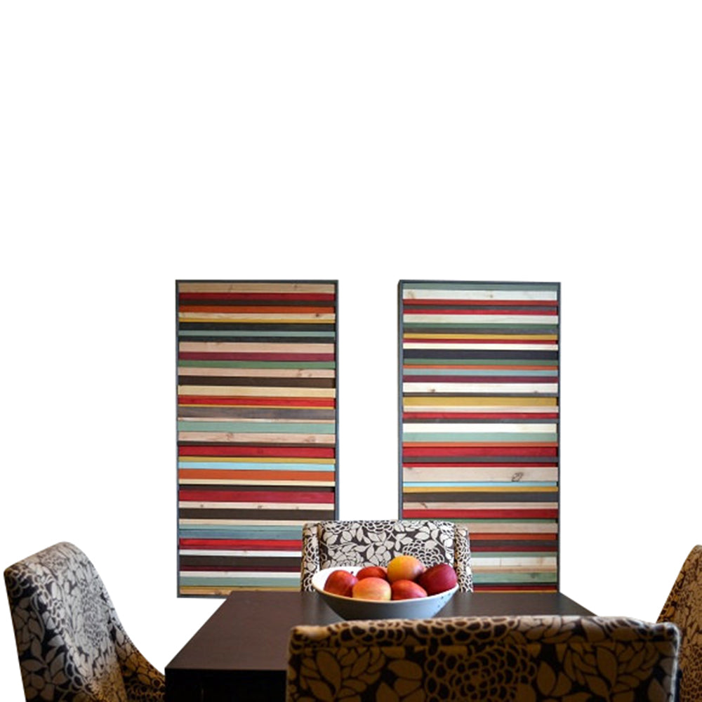 Wood Wall Art - Wood Sculpture - 24x48 Set (2 pcs) - Modern Textures