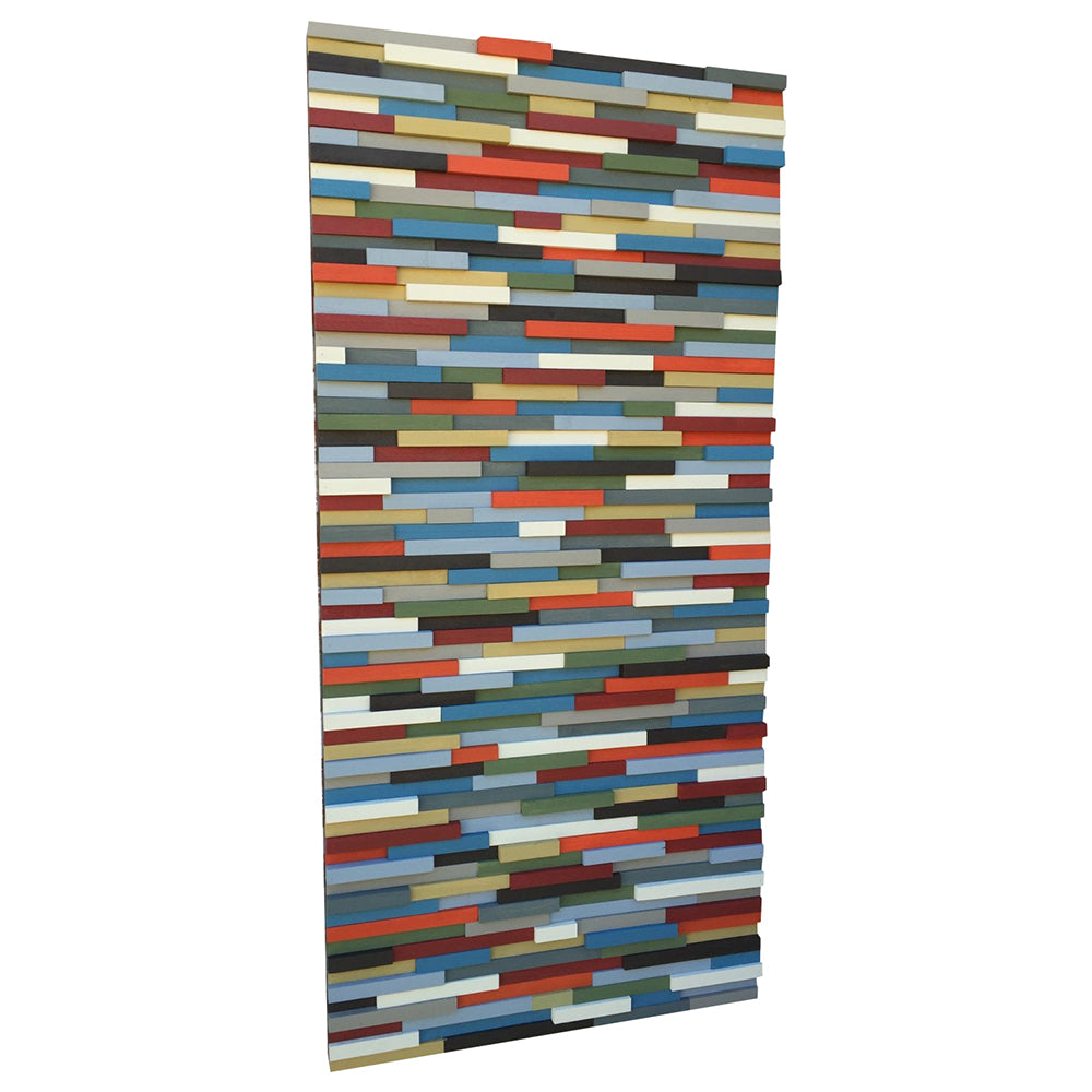 Wood Wall Art - Modern Reclaimed Wood Art Wall Sculpture- Abstract Painting on Wood - 24x50 - Modern Textures