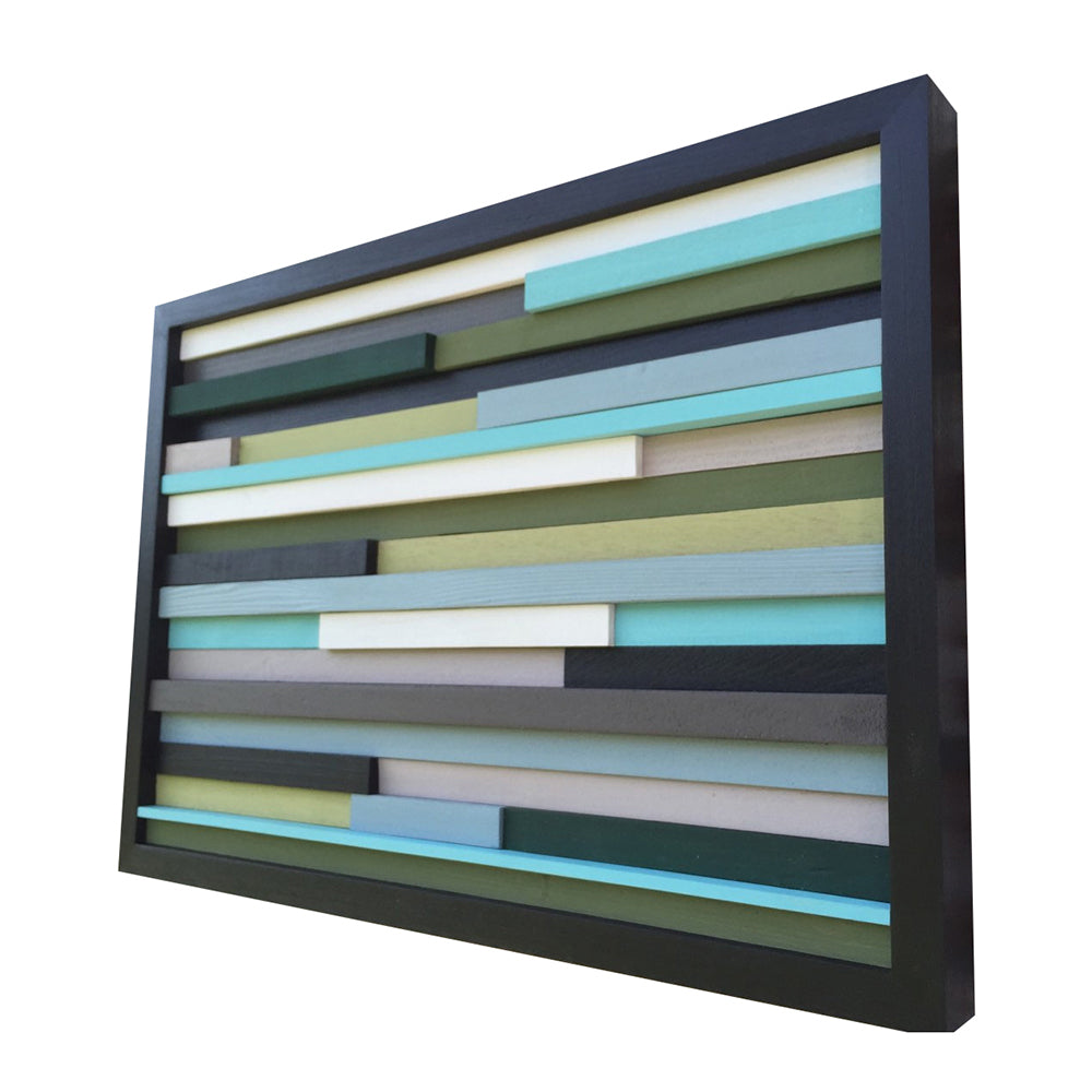 Wood Sculpture Wall Art - Recycled Wood - 3D Art - 12x20 - Modern Textures