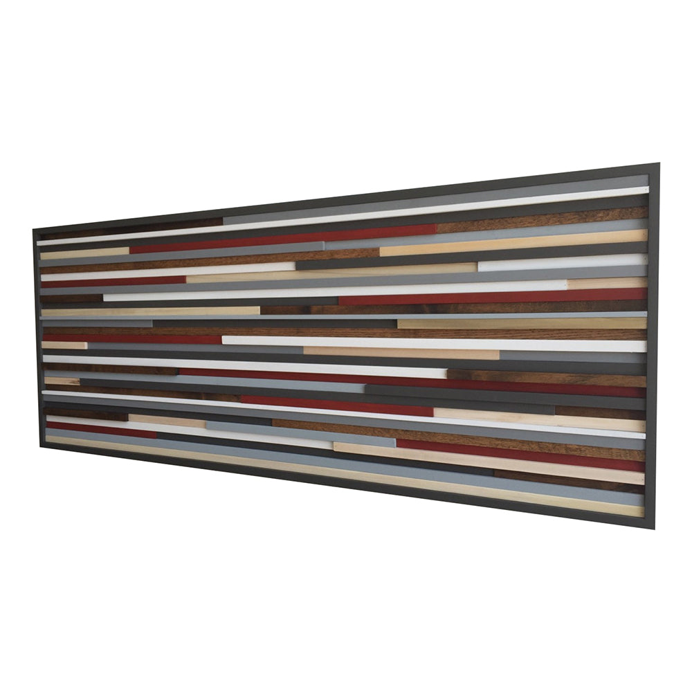 Wood Wall Art - Reclaimed Wood Art Sculpture - Modern Wall Art/Abstract Painting on Wood 18x46 - Modern Textures