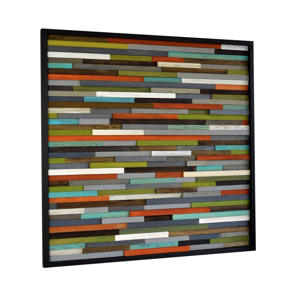 Wood Wall Art - Reclaimed Wood - Abstract Sculpture - 3D Art - 30x30 - Modern Textures