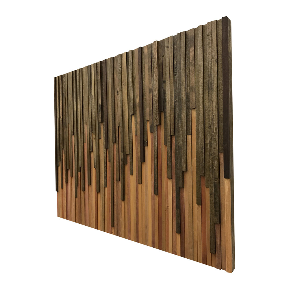 Wall Art - Wood Wall Art - Rustic Wood Sculpture Wall Installation 46X36 - Modern Textures