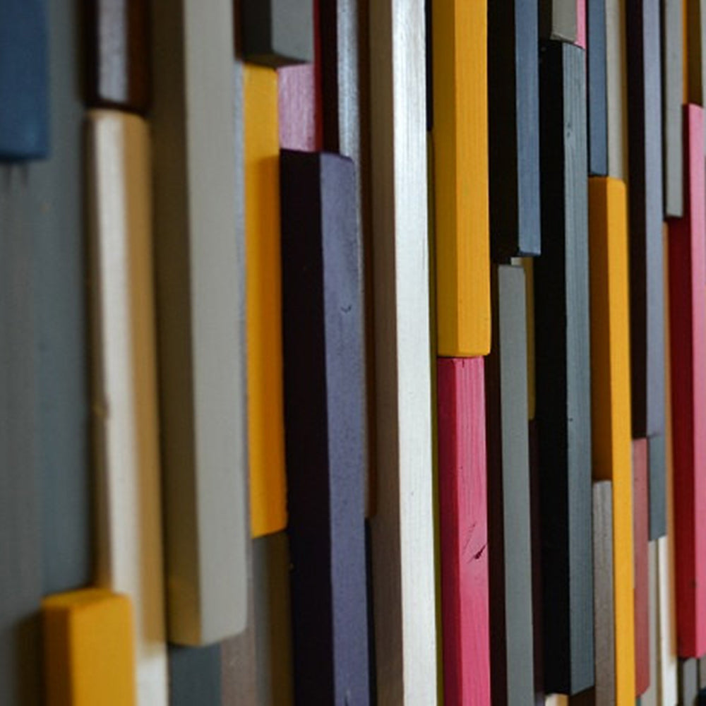 Modern Wood Sculpture Wall Art - 3D Art - Queen Headboard - 32 x 70 - Modern Textures