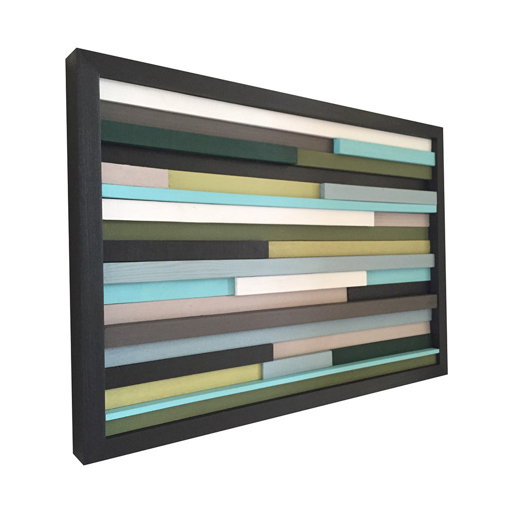 Wood Sculpture Wall Art - Recycled Wood - 3D Art - 12x20 - Modern Textures