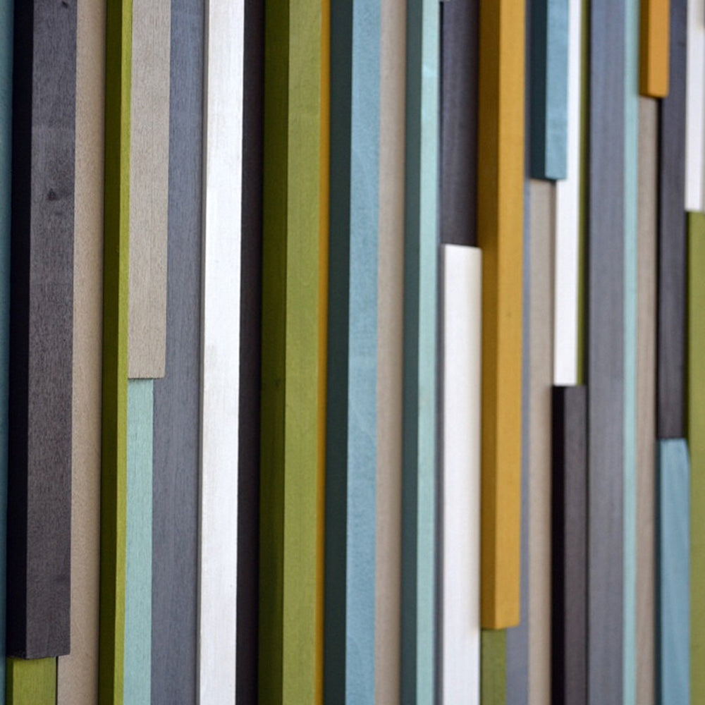 Wood Wall Art Sculpture - 3D Art - Headboard - 36x72 - Modern Textures