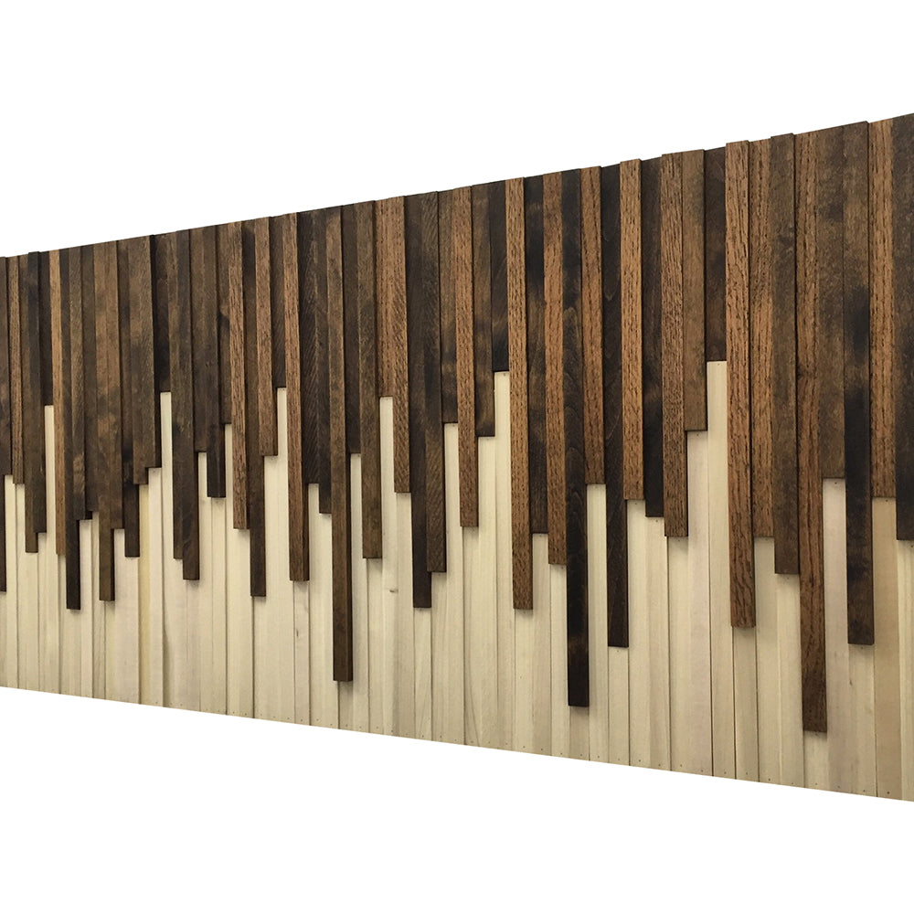 Wall Art - Wood Wall Art - Rustic Wood Sculpture Wall Installation 46X22 - Modern Textures