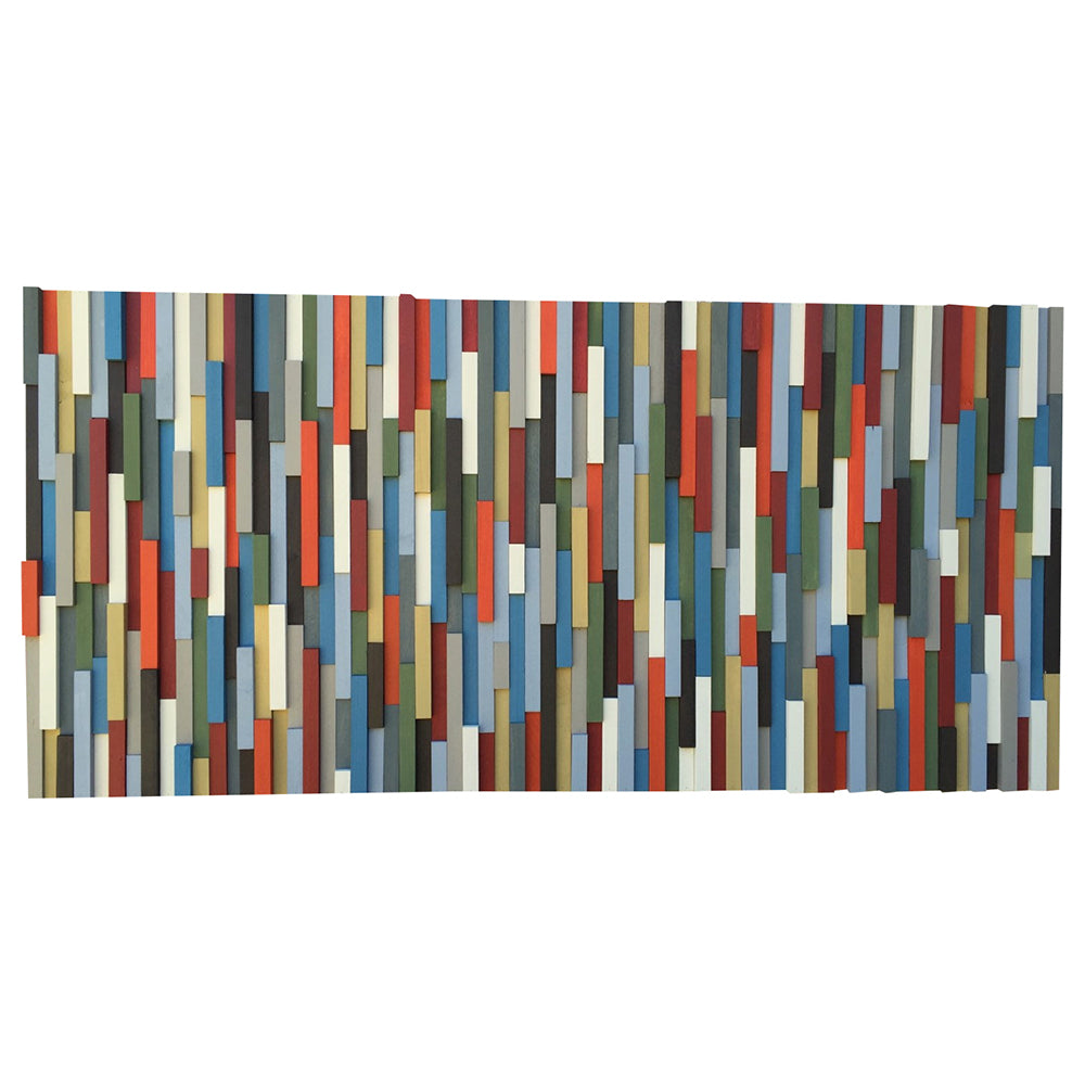 Wood Wall Art - Modern Reclaimed Wood Art Wall Sculpture- Abstract Painting on Wood - 24x50 - Modern Textures