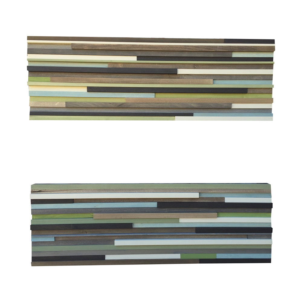 Wood Wall Art - Wood Art - Reclaimed Wood Art - 12x36 Set - Earthy Neutrals - Modern Textures