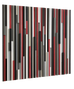 Wood Wall Art - Reclaimed Wood Art Sculpture - Modern 3D Artwork Red, White, Black - Modern Textures