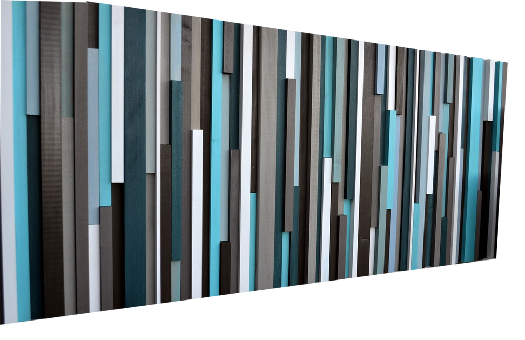 Wood Wall Art - Modern Reclaimed Wood Art Sculpture - 3D Artwork - Modern Textures