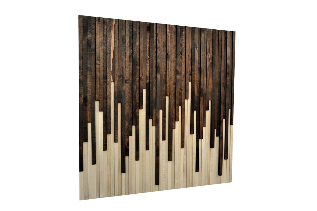Wood Wall Art - Reclaimed Wood Art Sculpture - Drip Design - Modern Textures