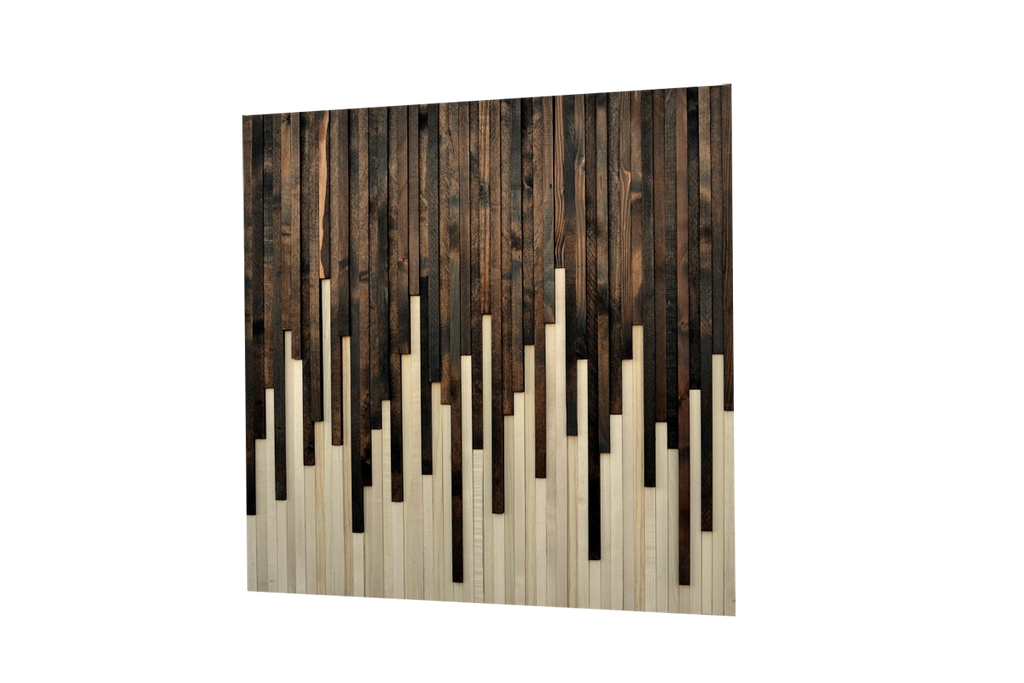 Wood Wall Art - Reclaimed Wood Art Sculpture - Drip Design - Modern Textures