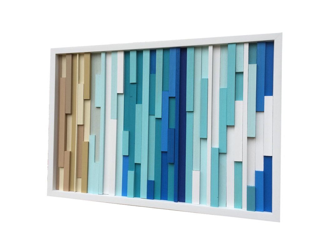 Wood Wall Art - Reclaimed Wood Art Sculpture - Beach Decor - Modern 3D Artwork - Modern Textures