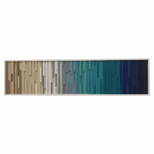 Wall Art - Wood Wall Art - Wood Sculpture - Modern Reclaimed Wood - 3D Art - Headboard Ocean 72x18 - Modern Textures