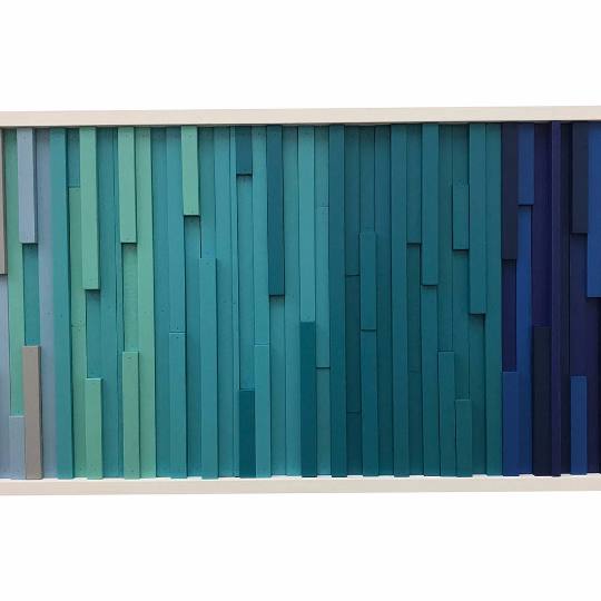 Wall Art - Wood Wall Art - Wood Sculpture - Modern Reclaimed Wood - 3D Art - Headboard Ocean 72x18 - Modern Textures