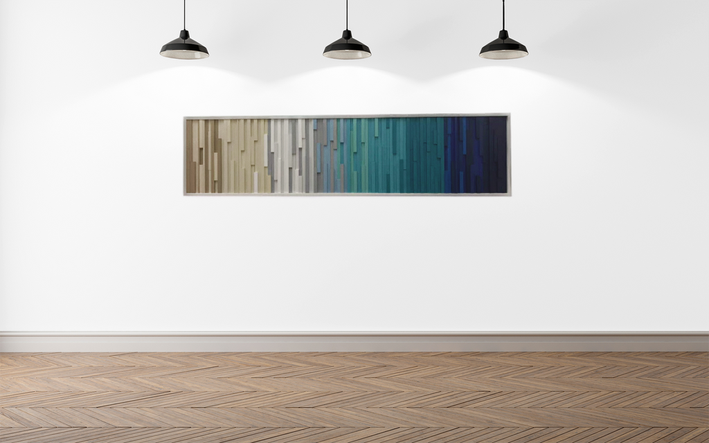 Beach Decor - Beach Art - Wood Wall Art - Beach House Wall Decor - Modern Reclaimed Wood - 3D Art - Headboard Ocean 72x18