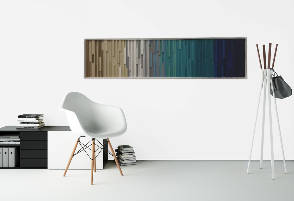 Beach Decor - Beach Art - Wood Wall Art - Beach House Wall Decor - Modern Reclaimed Wood - 3D Art - Headboard Ocean 72x18