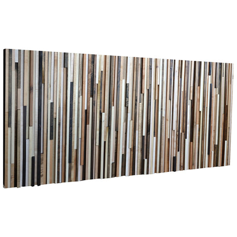 Wood Wall Art - 3D Art - Sculpture King Headboard - 36 x 78 - Modern Textures