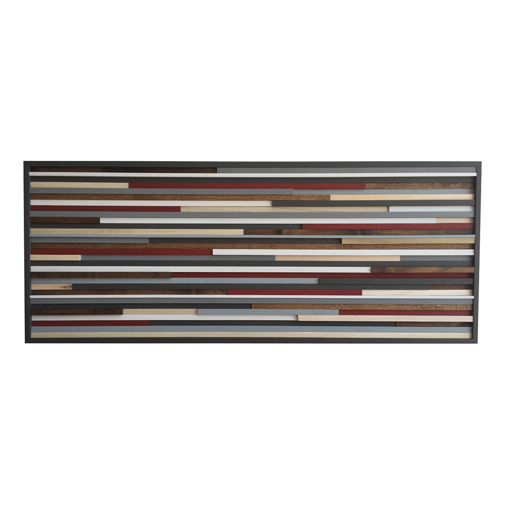 Wood Wall Art - Reclaimed Wood Art Sculpture - Modern Wall Art/Abstract Painting on Wood 18x46 - Modern Textures
