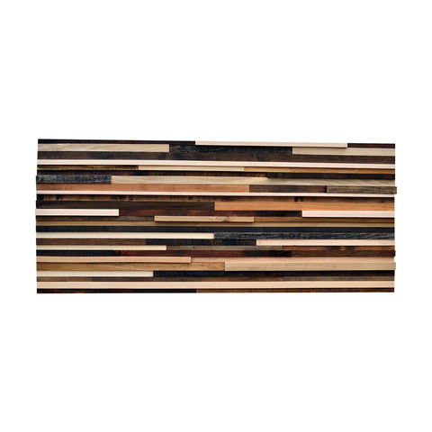 Modern Wood Headboard - Full Headboard - Reclaimed Wood Sculpture - 24x56 - Modern Textures