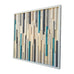 Wood Sculpture Wall Art - 3D Art- 24x24- White and turquoise - Modern Textures