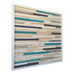 Wood Sculpture Wall Art - 3D Art- 24x24- White and turquoise - Modern Textures