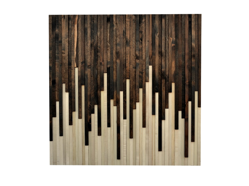 Wood Wall Art - Reclaimed Wood Art Sculpture - Drip Design - Modern Textures